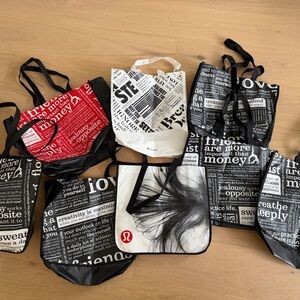lululemon athletica Black, Red, and White Tote Collection